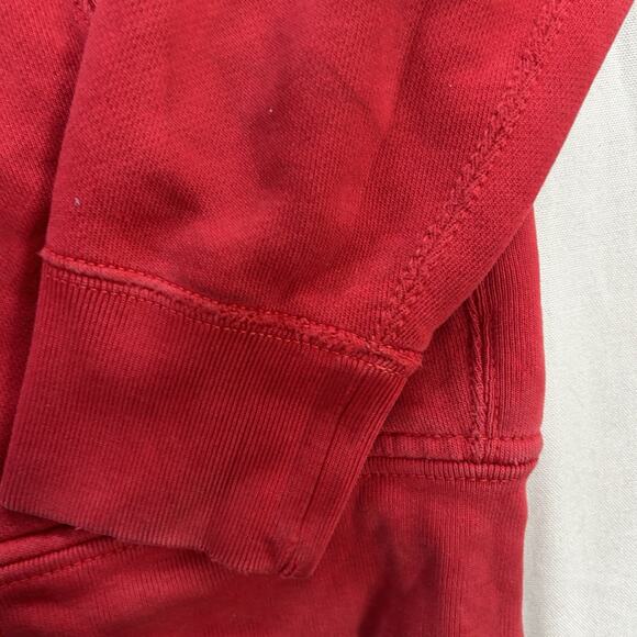 Vintage Polo Ralph Lauren Sweatshirt Hoodie Size Medium Red Full Zip Distress - Picture 4 of 11